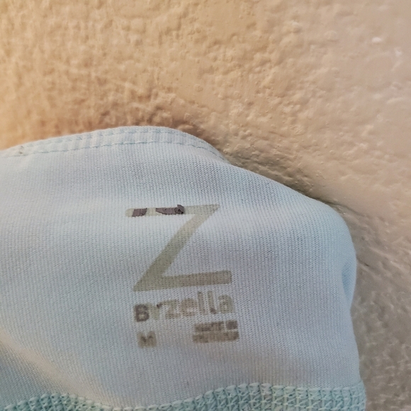 Zella Crop Teal Black Workout Active Leggings - Picture 2 of 4